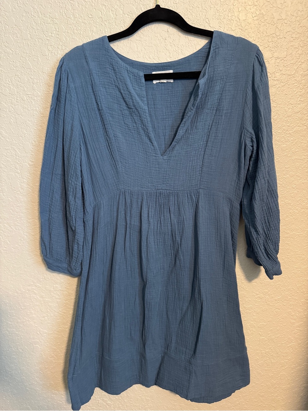 Honorine Slate Blue V-Neck Tunic Top